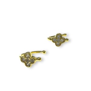 Brinco Fake Flor em Zirconia