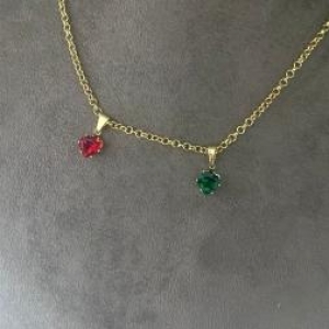 Pingente Coraçao Zirconia Coloridas