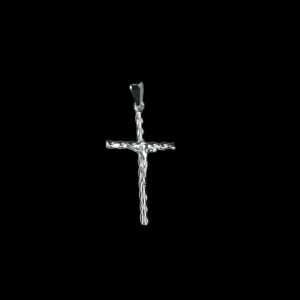 Pingente Prata Cruz Torcida/Jesus