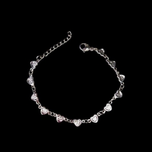 Pulseira 12 Coraçãozinho C/Detahes De Pontinhos