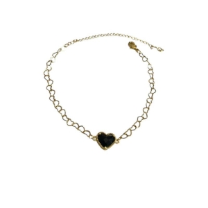 Pulseira Malha Coração /Preta