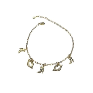 Pulseira Tijolinho C/ Pingente Bota,Boca