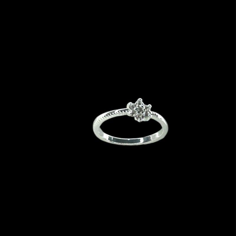 Anel Prata Falange Flor C/ Zirconia