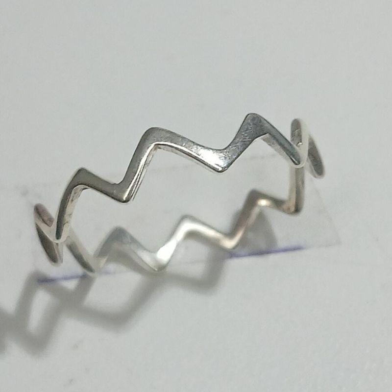 Anel Prata Zig Zag