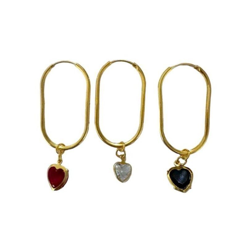 Argola M C/ Coração Zirconia Multicor