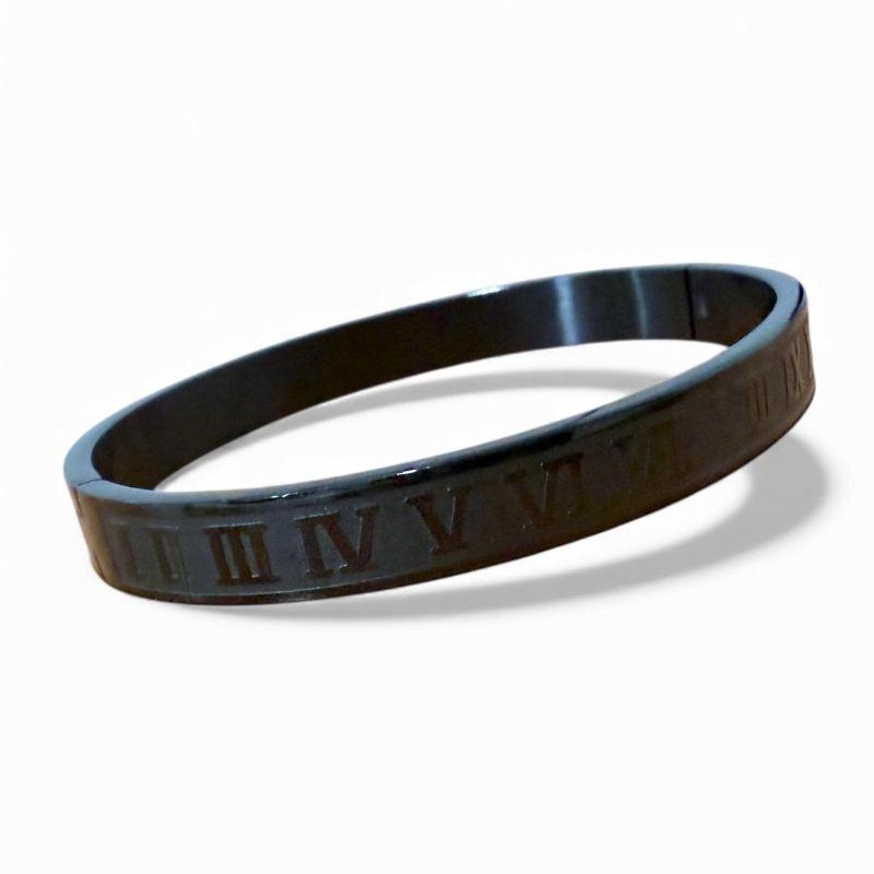 Bracelete Masculino Black Números Romanos