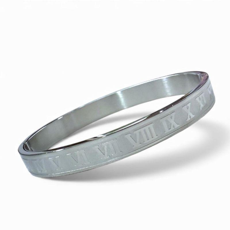 Bracelete Masculino Prata Números Romanos