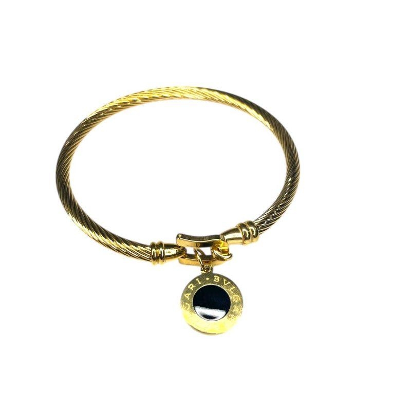 Bracelete Torcido C/ Pingente Circulo Pendurado