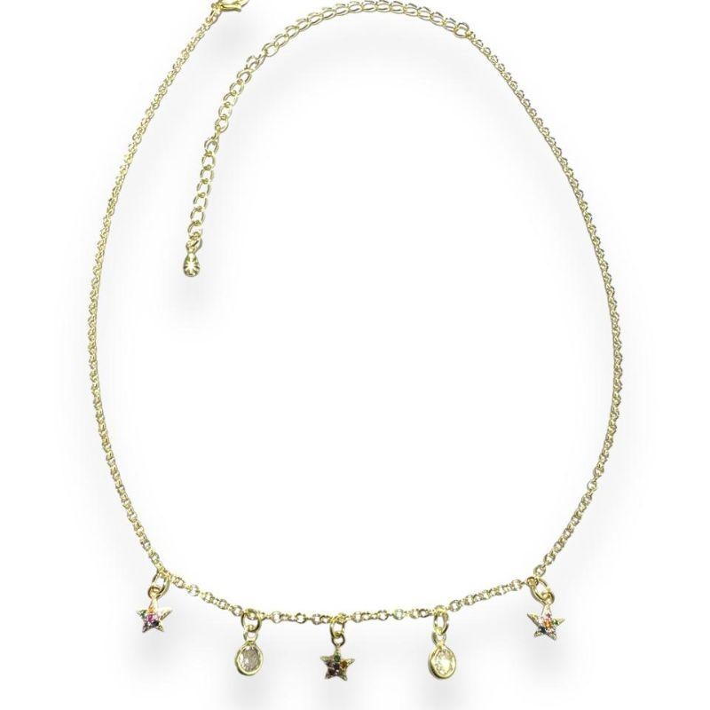 Choker 3 Estrelas Cravejadas C/ 2 Pontos de Luz