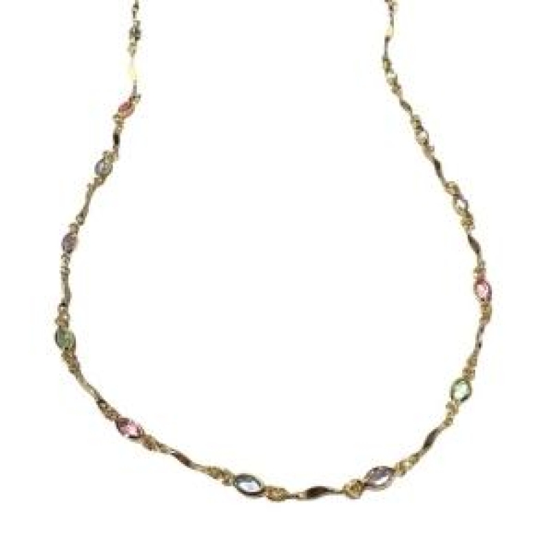 Choker Pedras Zirconias Multicor