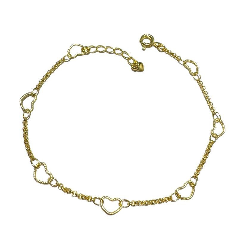 Pulseira 7 Corações Vazados