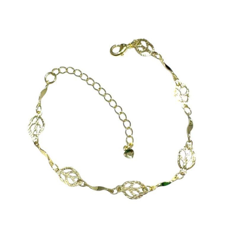 Pulseira Fios Torcidos C/ Folhas Vazadas