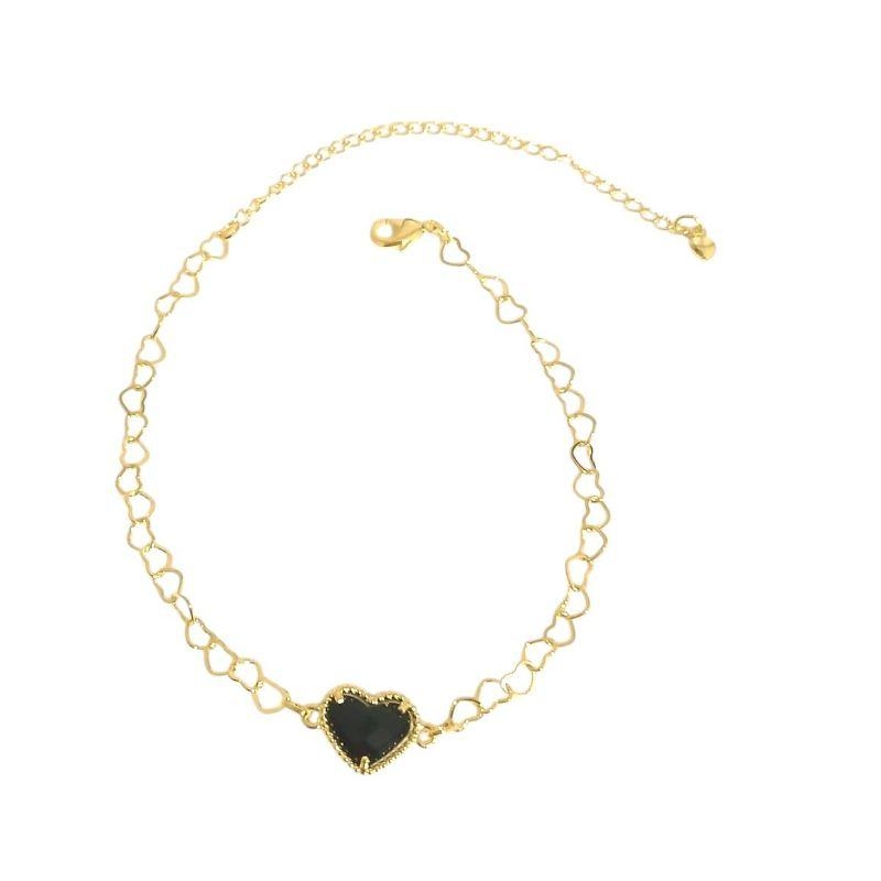 Pulseira Malha Coração /Preta
