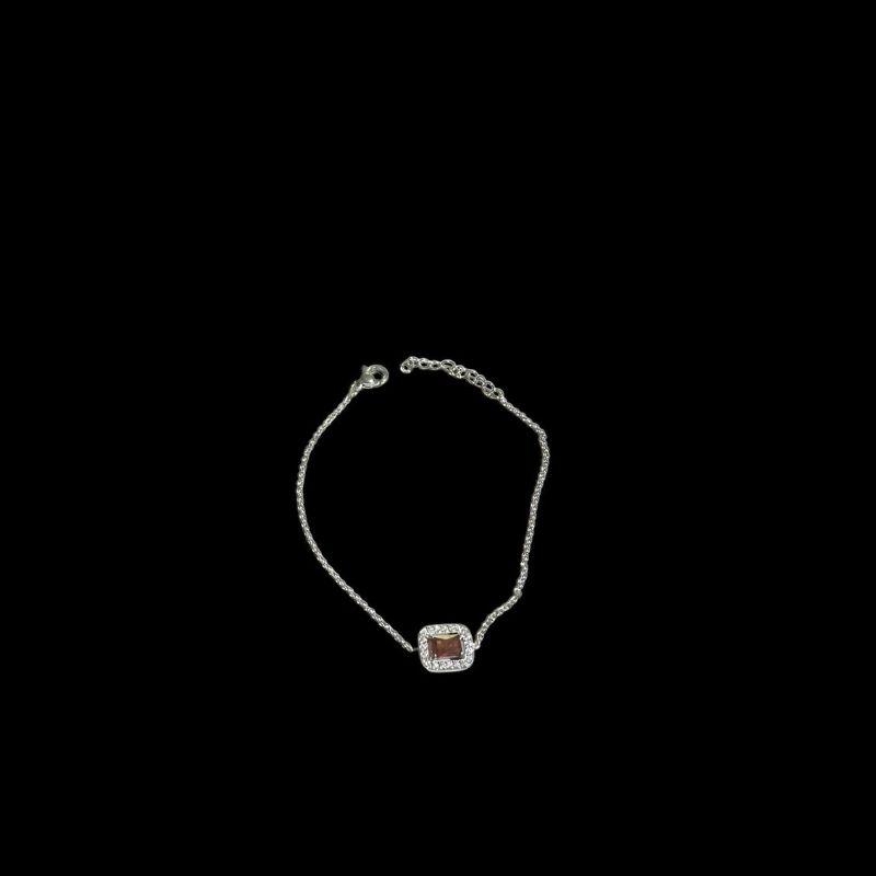 Pulseira Quadrada Retro Diamente Vermelho