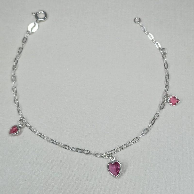 Pulseira Rosa Coraçao