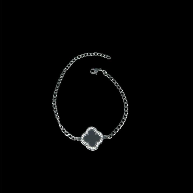 Pulseira Trevo Preto C/ Zirconias
