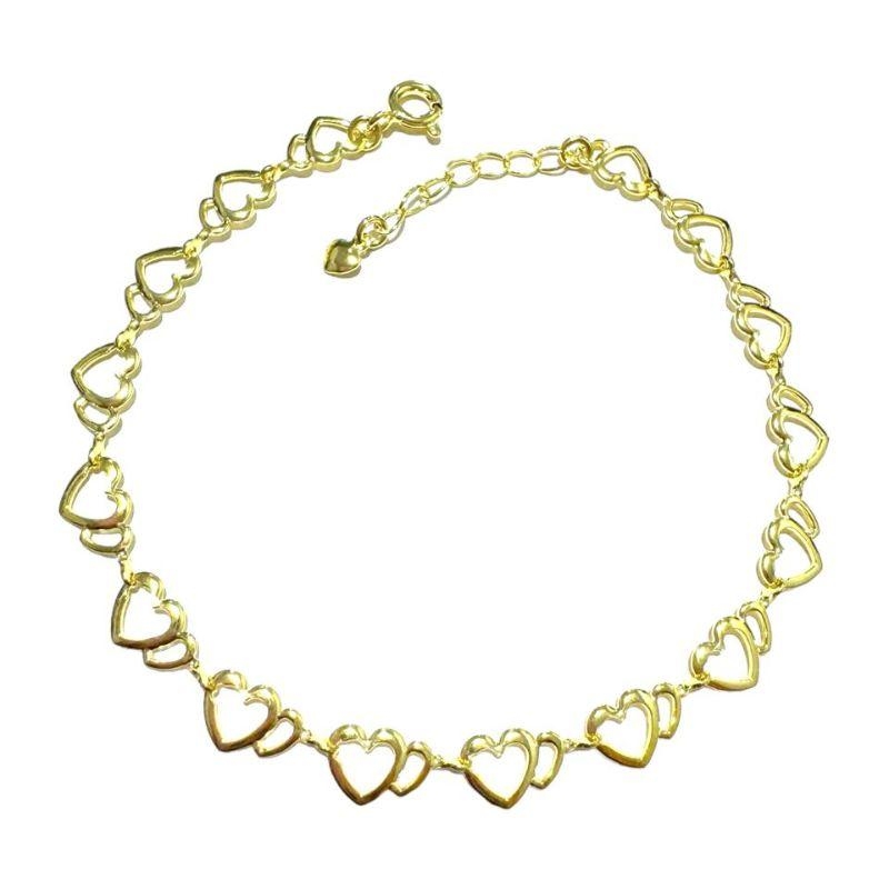 Pulseira Varios Corações Duplo Vazado
