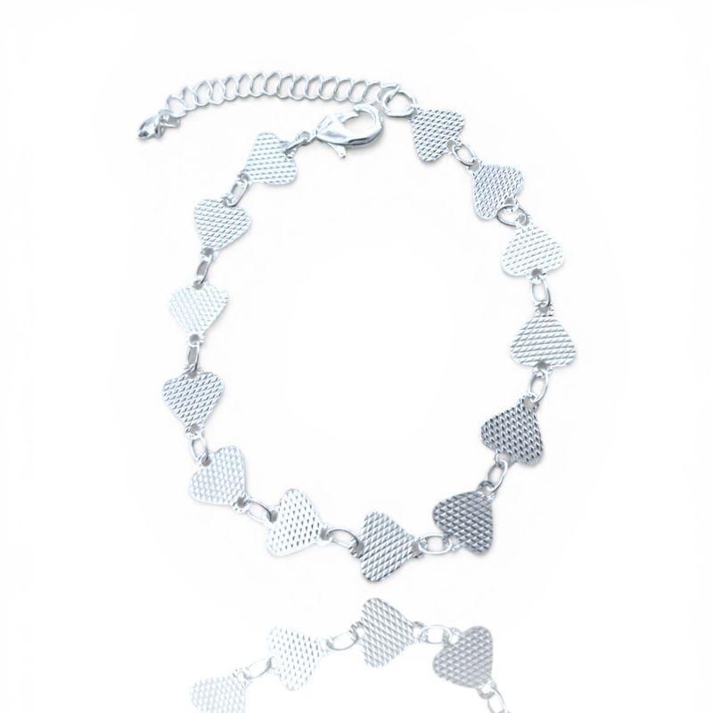 Pulseira Chapa Coração Detalhado