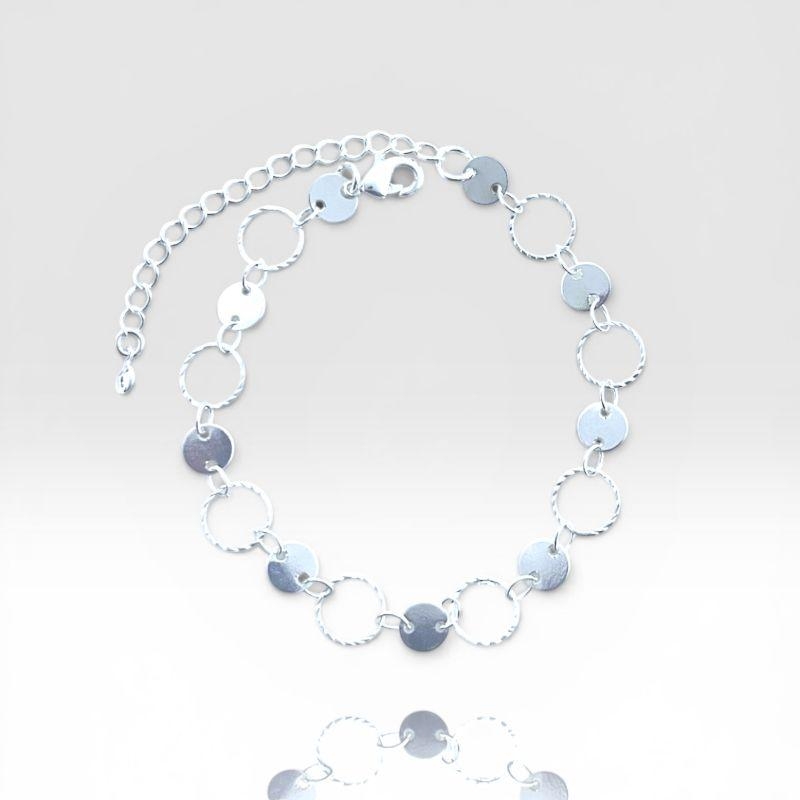 Pulseira com Circulo Vazado e Liso