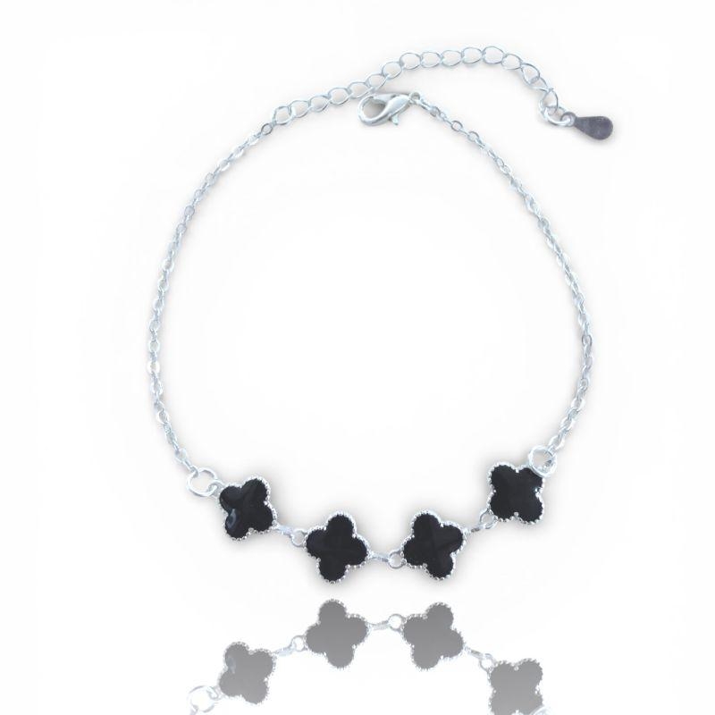 Pulseira Vintage 4 Trevo /Preto