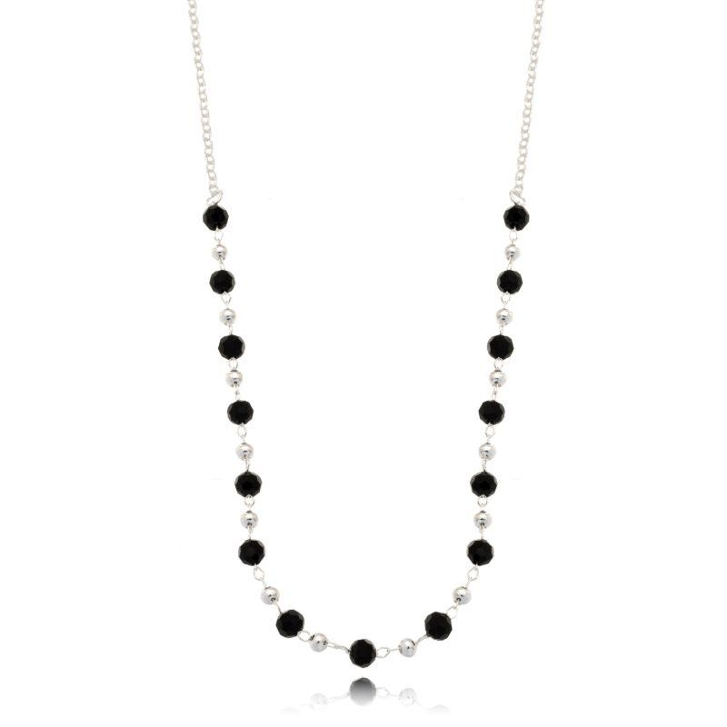Chocker Detalhada c/Zircônias Pretas c/Bolinhas