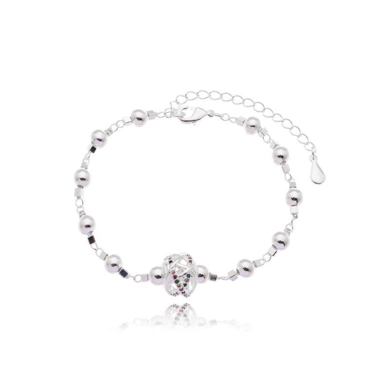 Pulseira Terço c/Bolinhas Trabalhadas