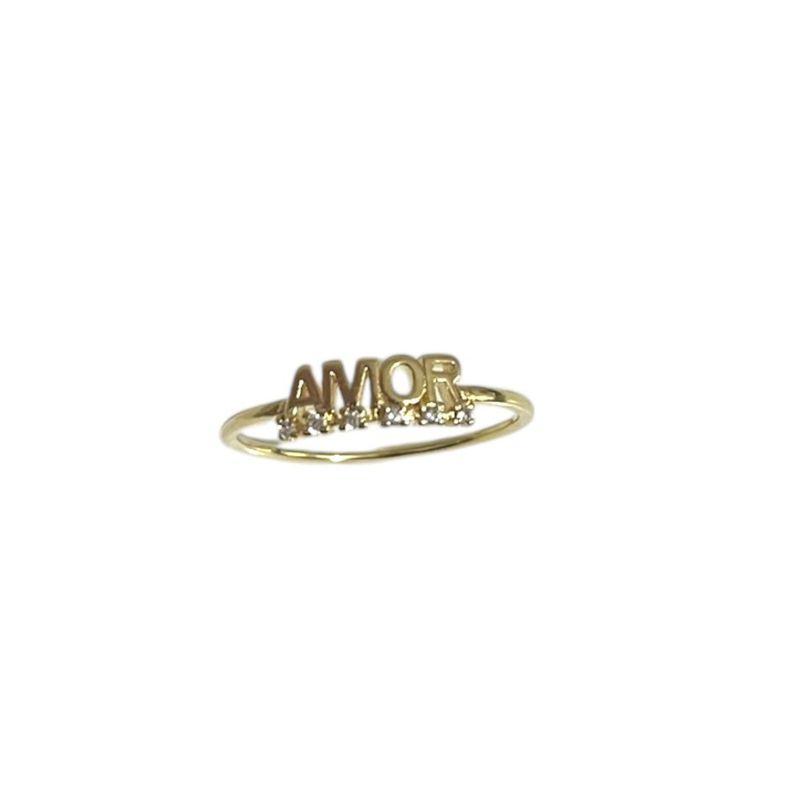 Anel Escrito Amor C/ Zirconia