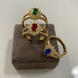 Anel Formatura Feminino Pedras Zircônia Cravejado