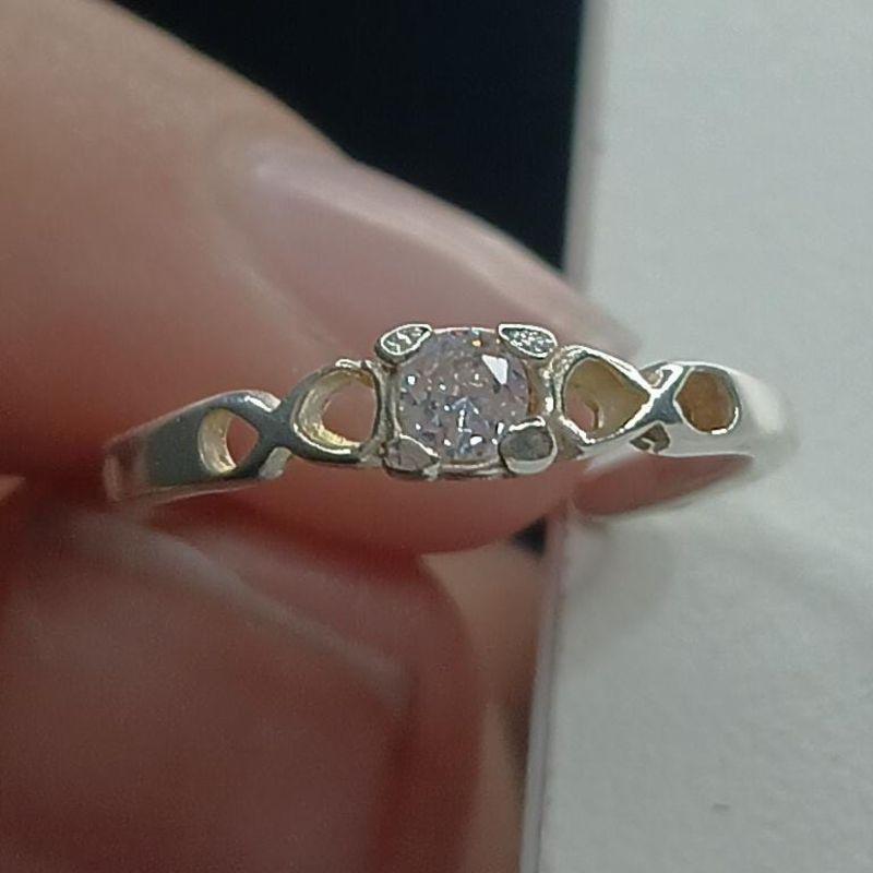 Anel Prata Falange C/ Pedra Cristal Vazado