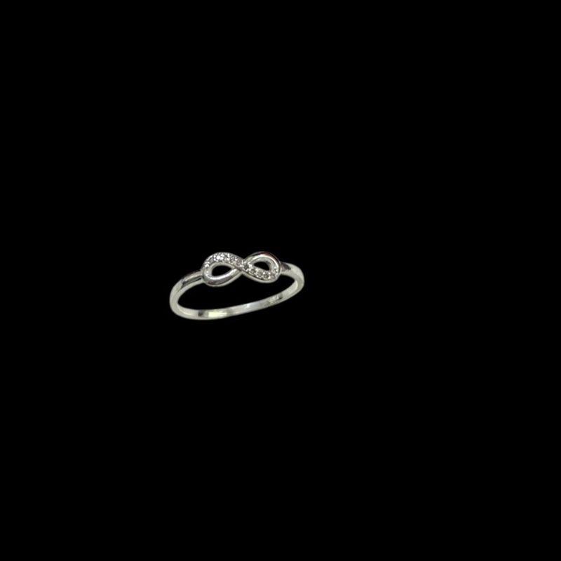 Anel Prata Infinito Zirconia Cristal
