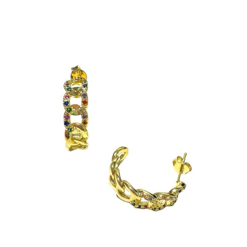 Argola Elos Lisos e C/ Cravejados