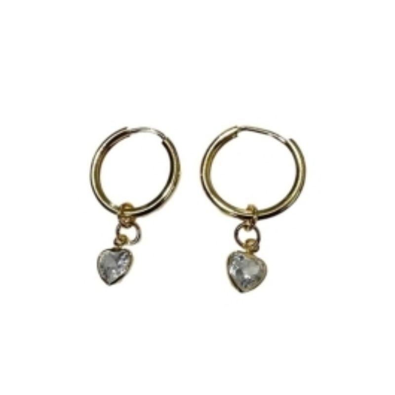 Argola PP C/ Pedra Zirconia Coração Multicor
