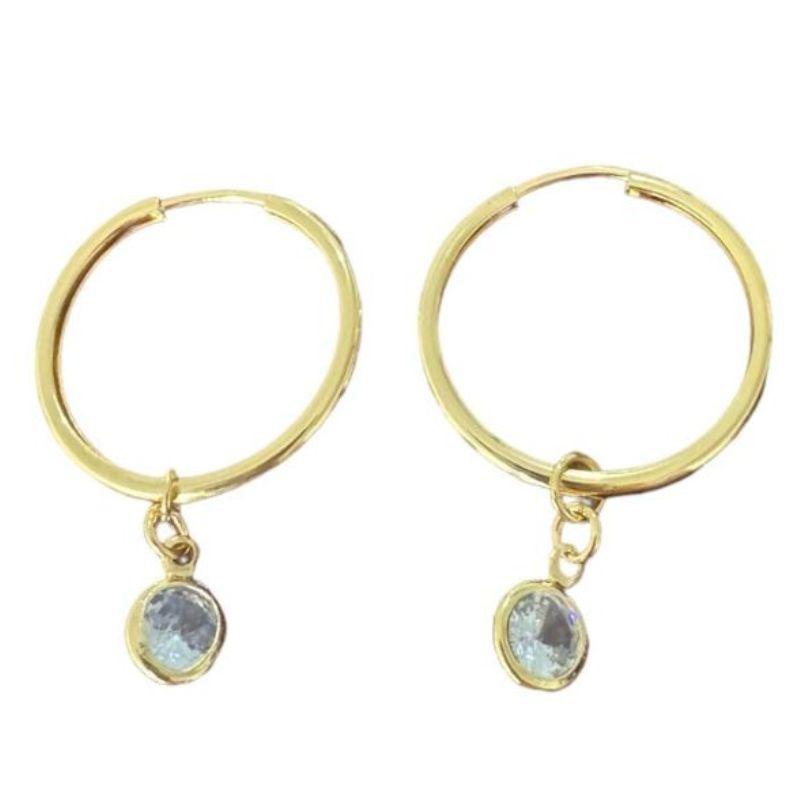 Argola Redonda G Com pedra Zirconia redonda Pedurada
