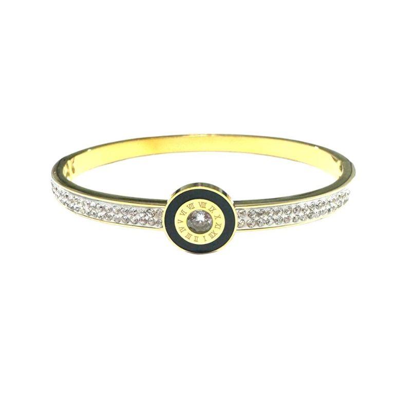 Bracelete C/ Numeros Romanos Cravejado em Volta