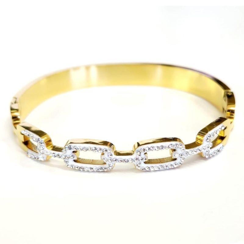 Bracelete Com Elos Longos Cravejado