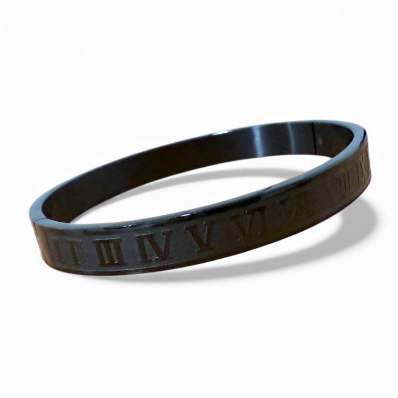 Bracelete Masculino Black Números Romanos