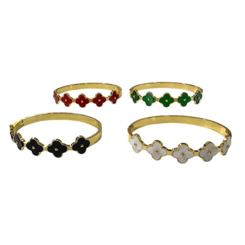 Bracelete Vintage 5 Trevos Multicor