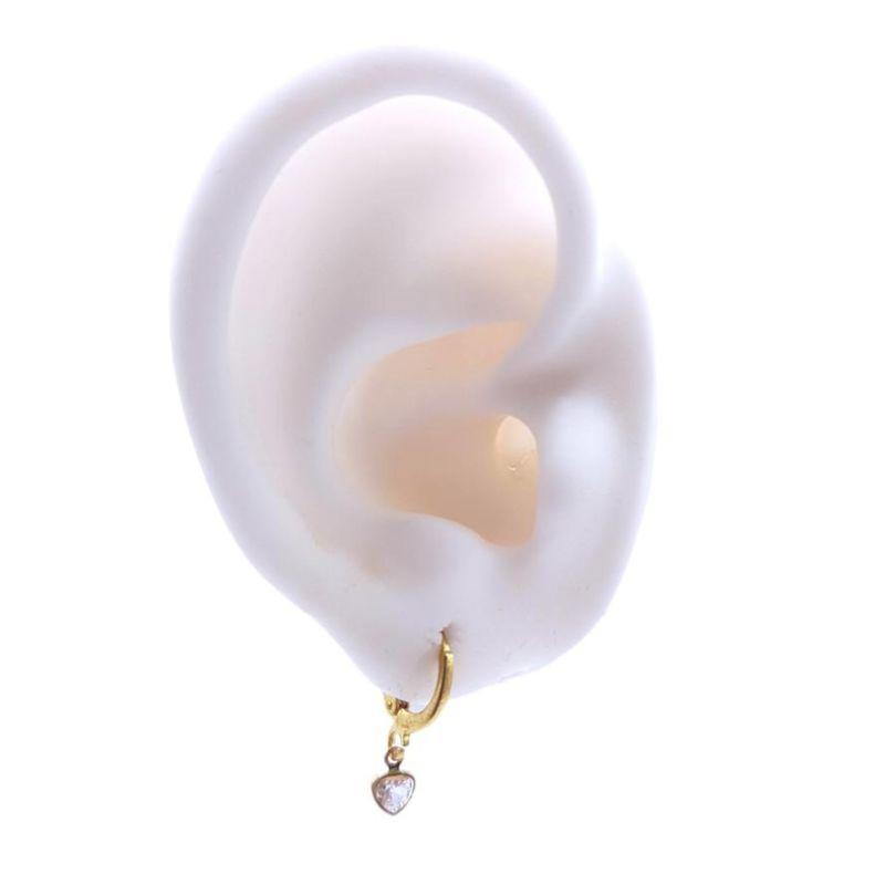 Brinco Click C/ Mini Coração Zirconia