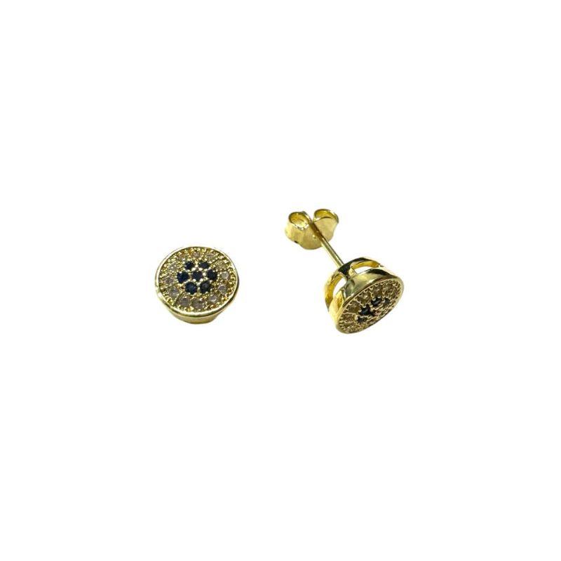 Brinco Fixo Circulo C/ Flor Zirconia