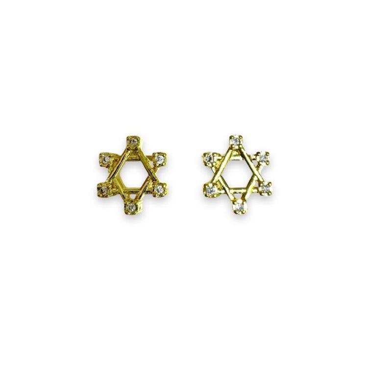 Brinco Fixo Estrela de Davi C/ Zirconias