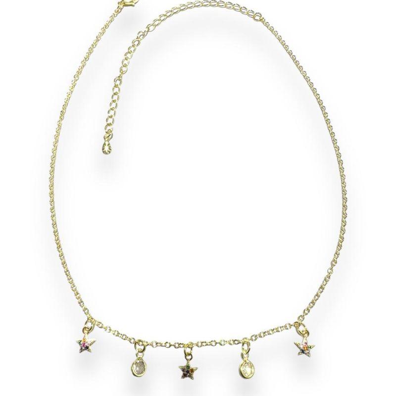 Choker 3 Estrelas Cravejadas C/ 2 Pontos de Luz