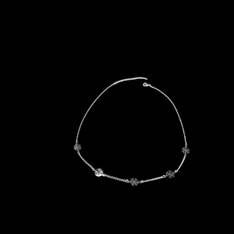 Corrente Chocker Prata feminina Floco De Neve