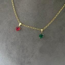 Pingente Coraçao Zirconia Coloridas