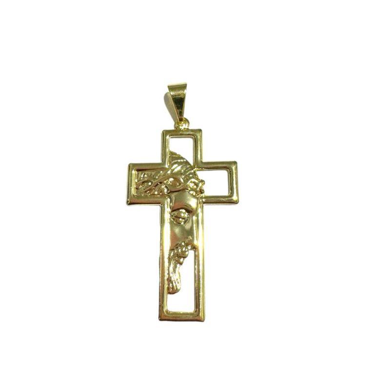 Pingente Cruz G Vazada C/ Imagem De Jesus