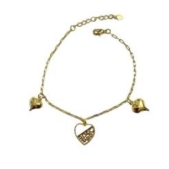 Pulseira Com 3 Corações