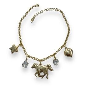 Pulseira E.P Cavalo/Estrela e Coração