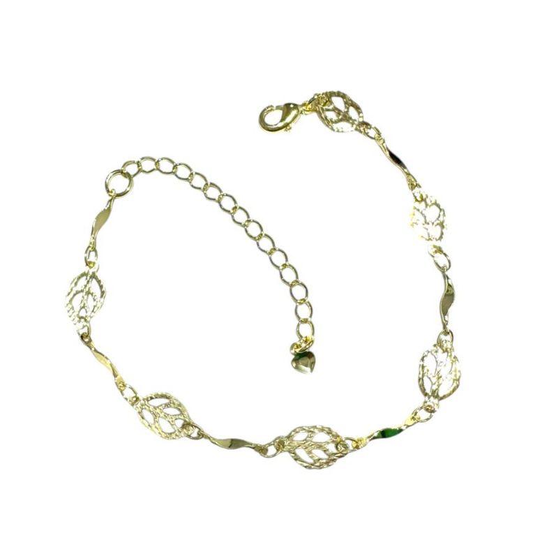 Pulseira Fios Torcidos C/ Folhas Vazadas