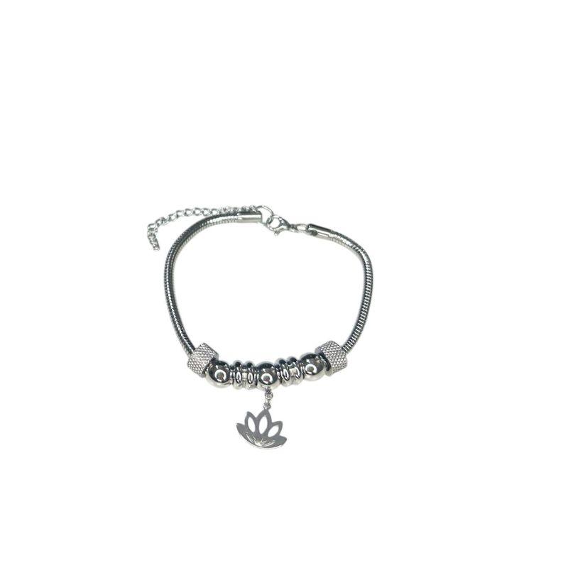 Pulseira Pandora Com Berloques Flor De Lótus