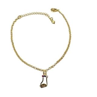 Pulseira Pé Vazado Com 3 Pedra Zirconia
