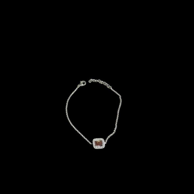 Pulseira Quadrada Retro Diamente Vermelho